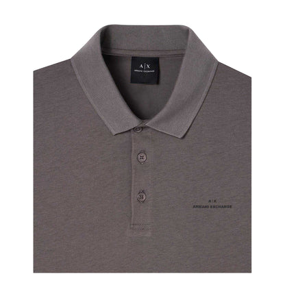 Grey - Side - Armani Exchange Mens Collared Short-Sleeved Polo Shirt