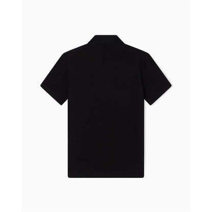 Black - Back - Armani Exchange Mens Collared Short-Sleeved Polo Shirt