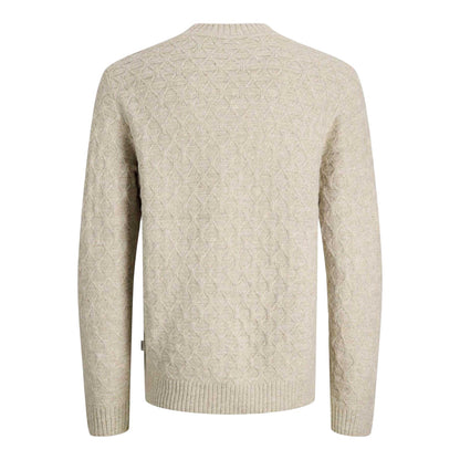 Silver - Back - Jack And Jones Mens Ribbed Jumper
