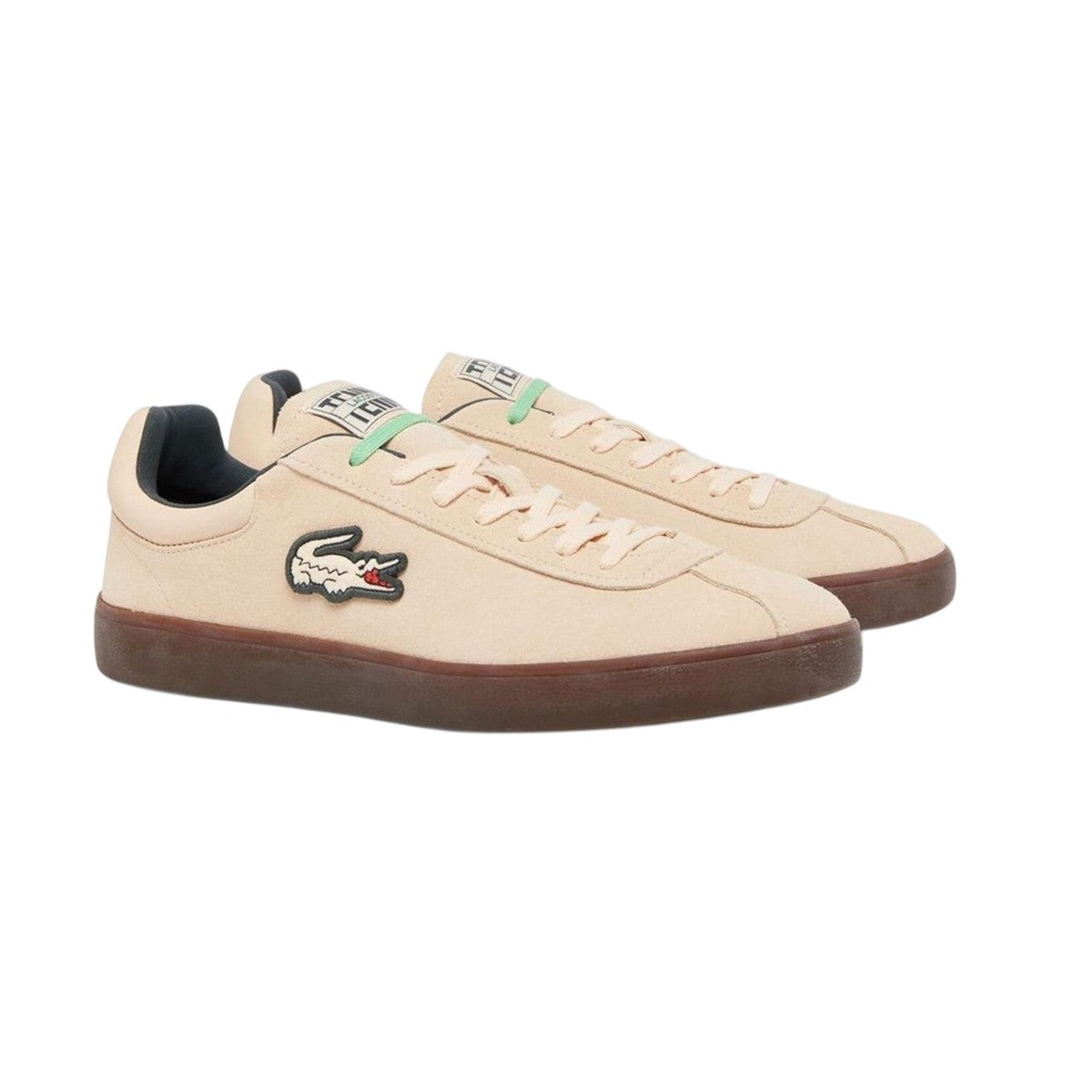 Pink - Side - Lacoste Mens Baseshot Suede Trainers