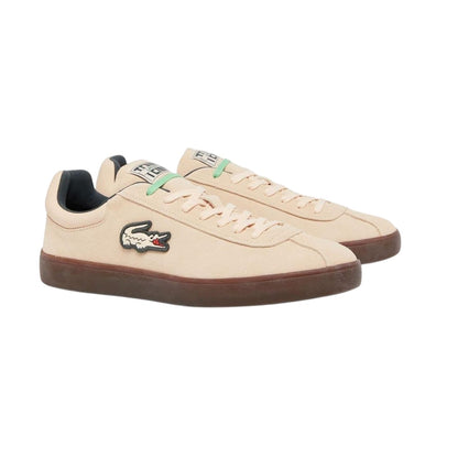Pink - Side - Lacoste Mens Baseshot Suede Trainers