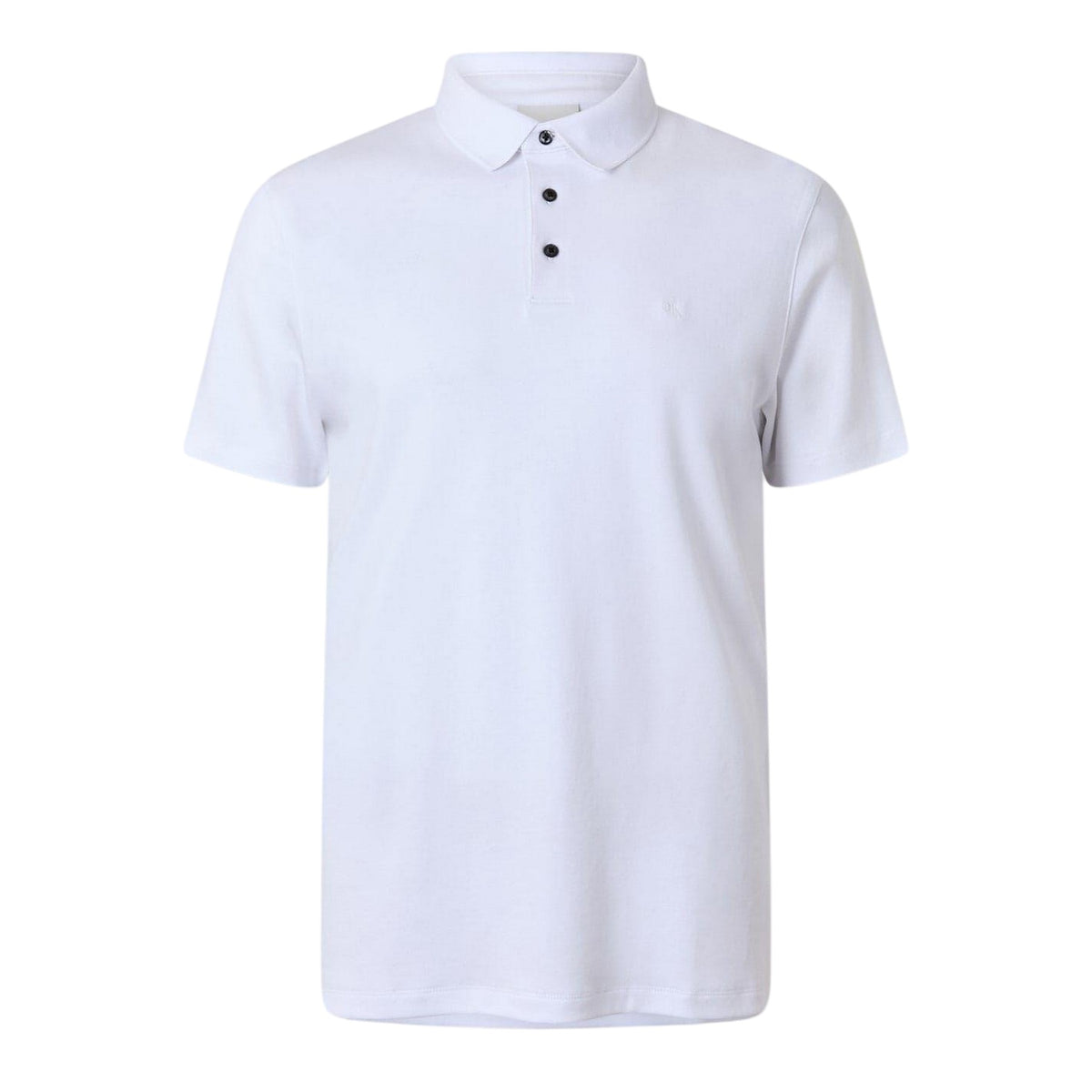 Bright White - Front - Calvin Klein Mens Pima Cotton Collared Short-Sleeved Polo Shirt