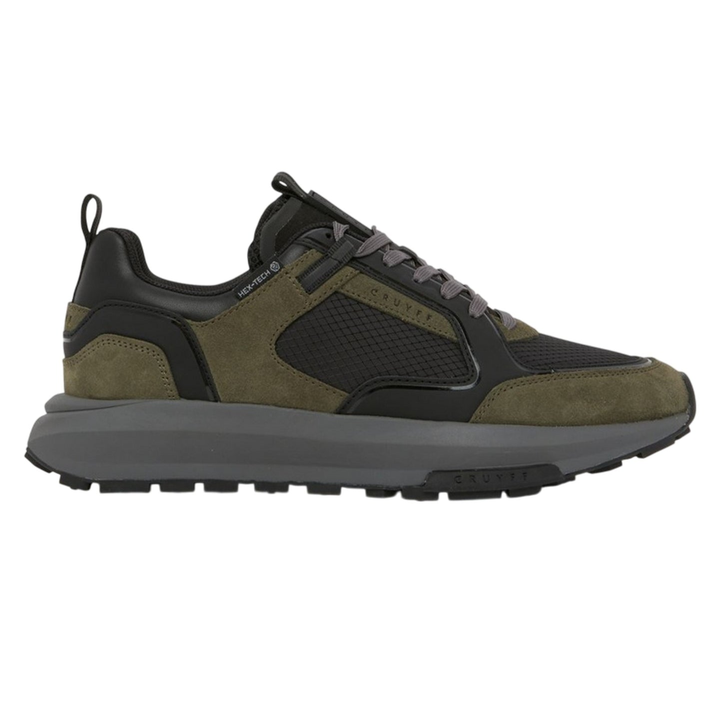Olive - Front - Cruyff Mens Rayado Suede Chunky Sole Trainers
