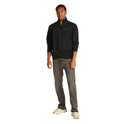 Black - Lifestyle - Tommy Jeans Mens Flag Quarter Zip Sweatshirt
