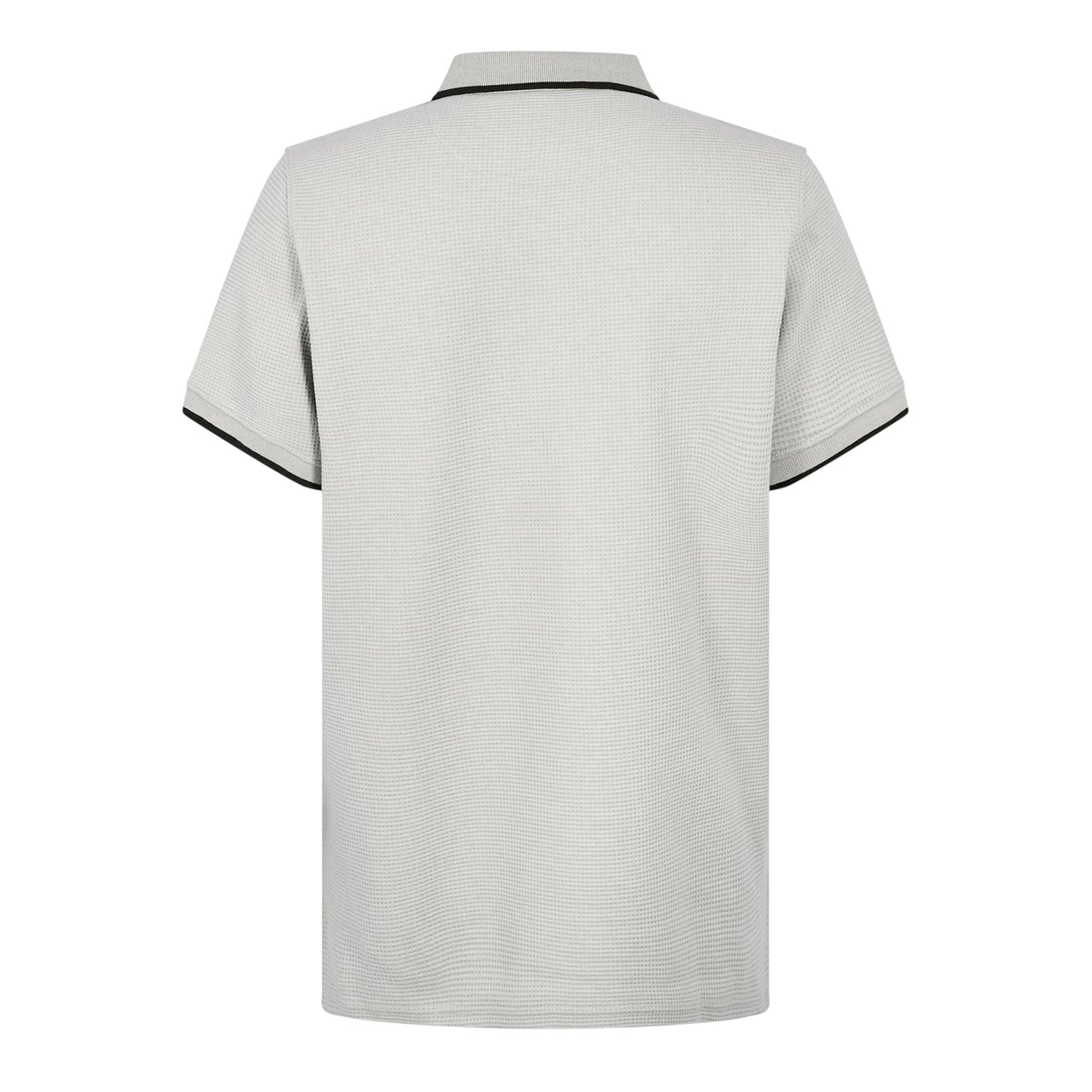 Clay - Back - Firetrap Mens Waffle Regular Short-Sleeved Polo Shirt