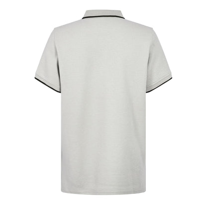 Clay - Back - Firetrap Mens Waffle Regular Short-Sleeved Polo Shirt