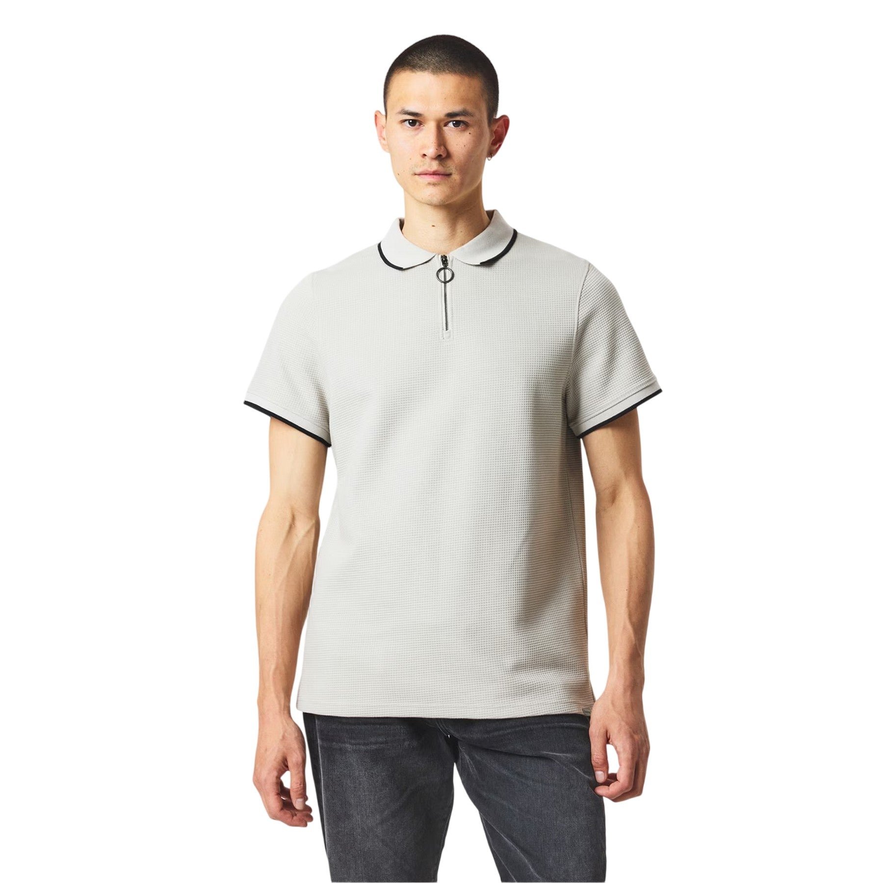 Clay - Lifestyle - Firetrap Mens Waffle Regular Short-Sleeved Polo Shirt