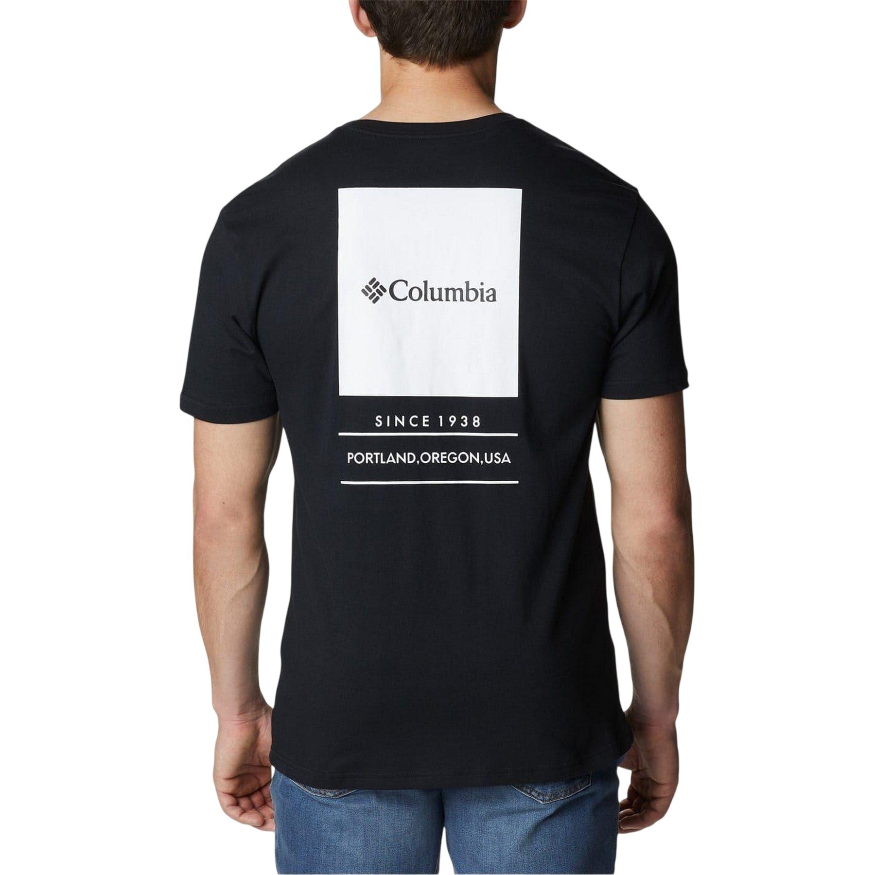 Black - Back - Columbia Mens Barton Graphic Print Regular T-Shirt