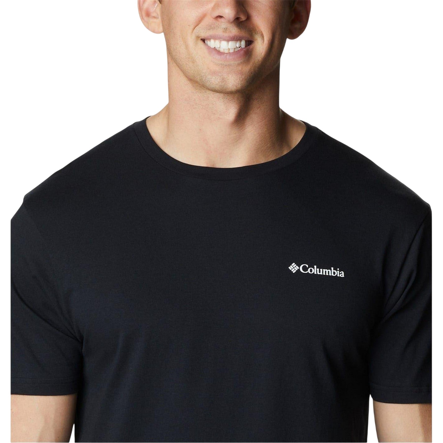 Black - Side - Columbia Mens Barton Graphic Print Regular T-Shirt