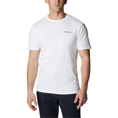 White - Front - Columbia Mens Barton Graphic Print Regular T-Shirt