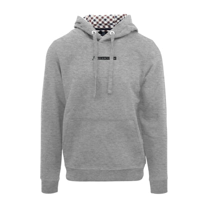 Grey - Front - Aquascutum Mens Lettering Hoodie