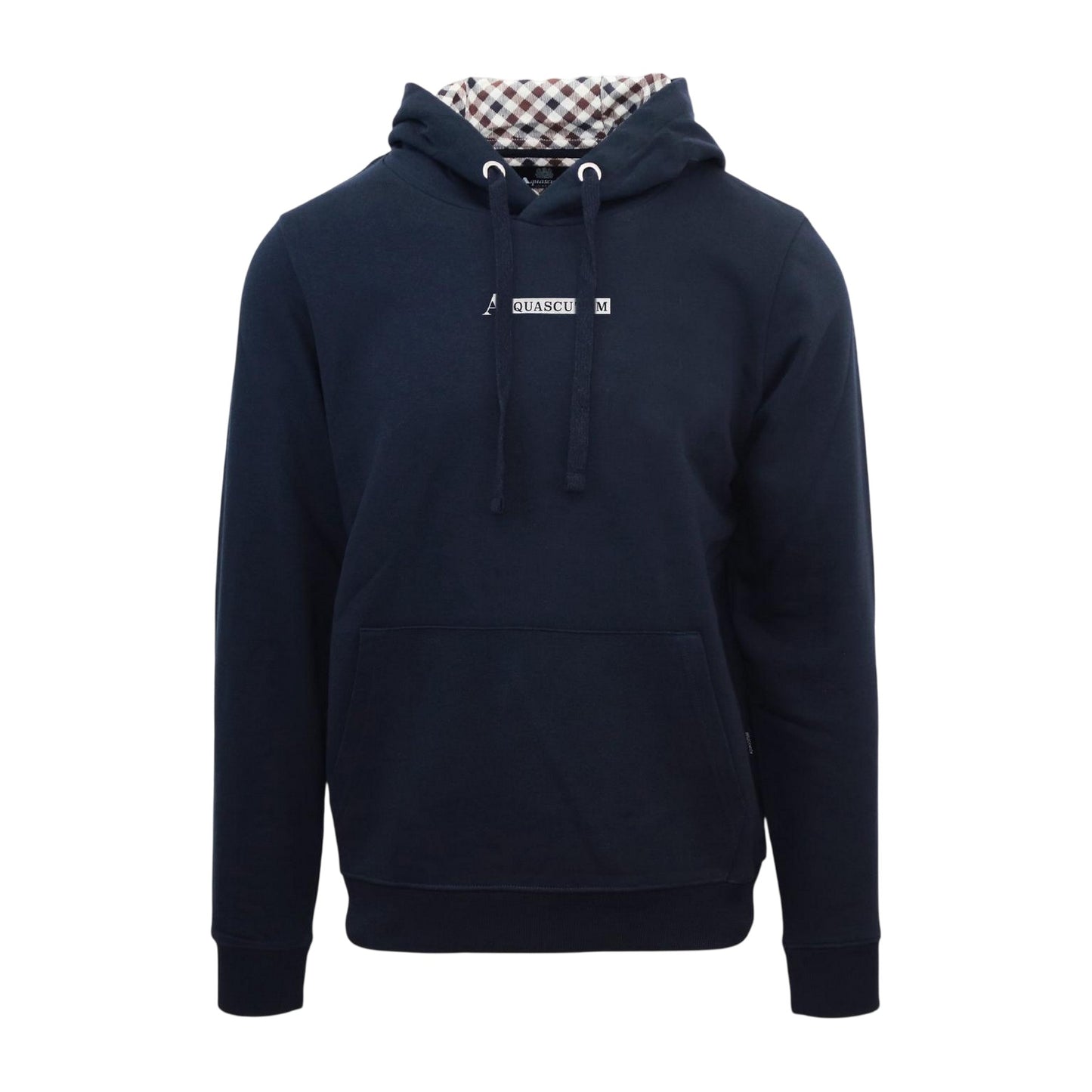 Navy - Front - Aquascutum Mens Lettering Hoodie