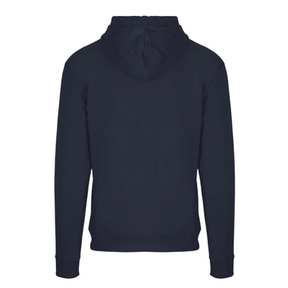 Navy - Back - Aquascutum Mens Lettering Hoodie