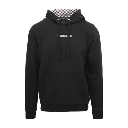 Black - Front - Aquascutum Mens Lettering Hoodie