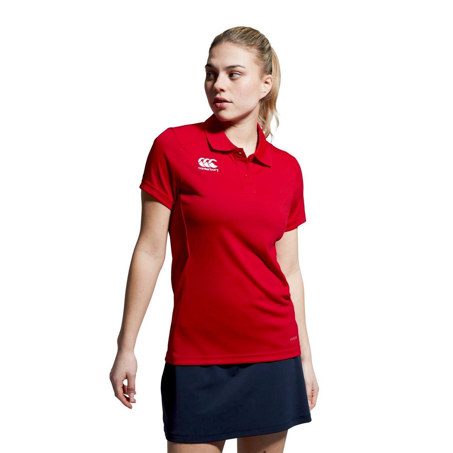 Red - Side - Canterbury Womens-Ladies Club Dry Regular Polo Shirt