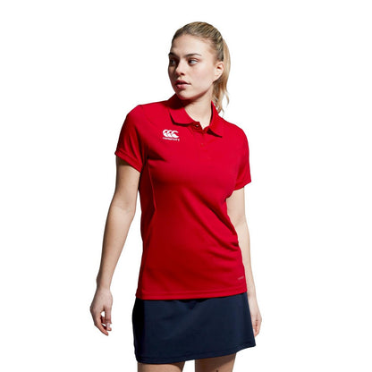 Red - Side - Canterbury Womens-Ladies Club Dry Regular Polo Shirt