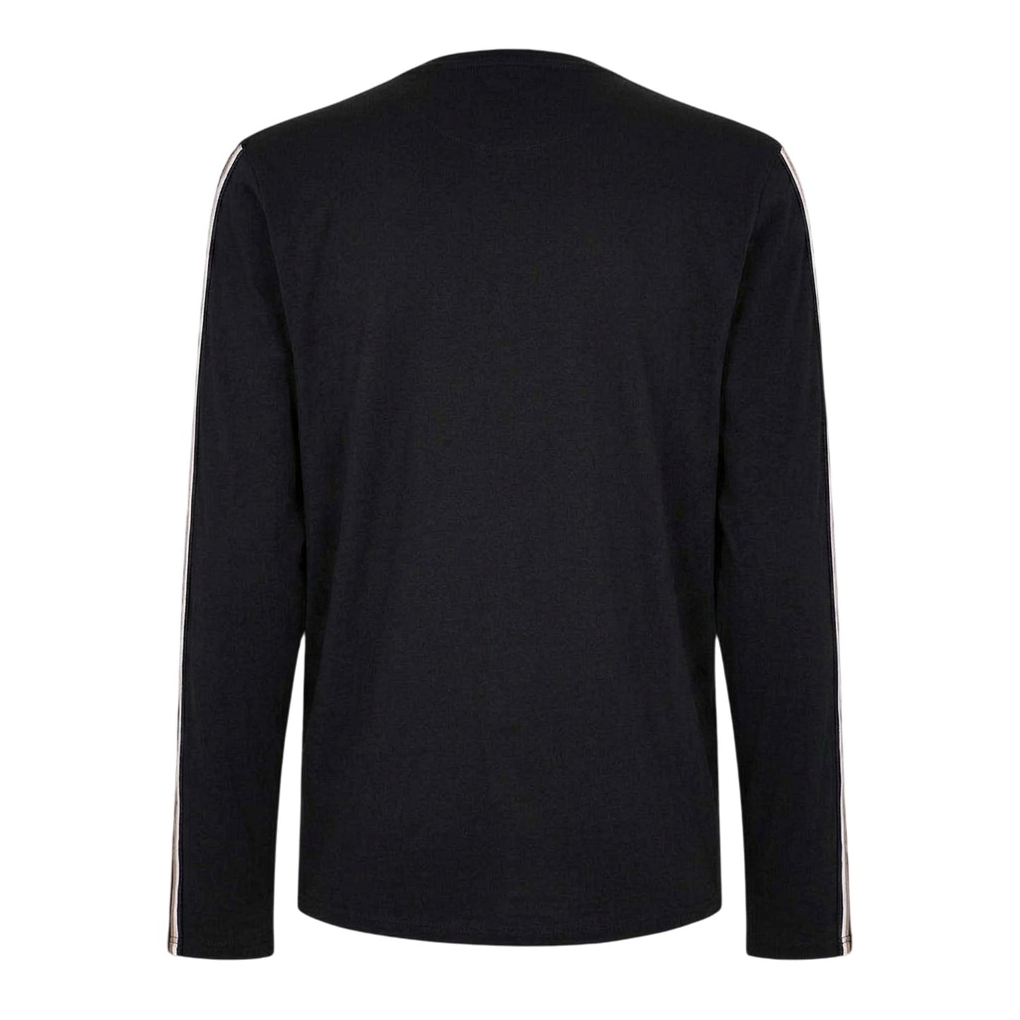 Black - Back - Boss Mens Unique Striped Jersey Long-Sleeved T-Shirt