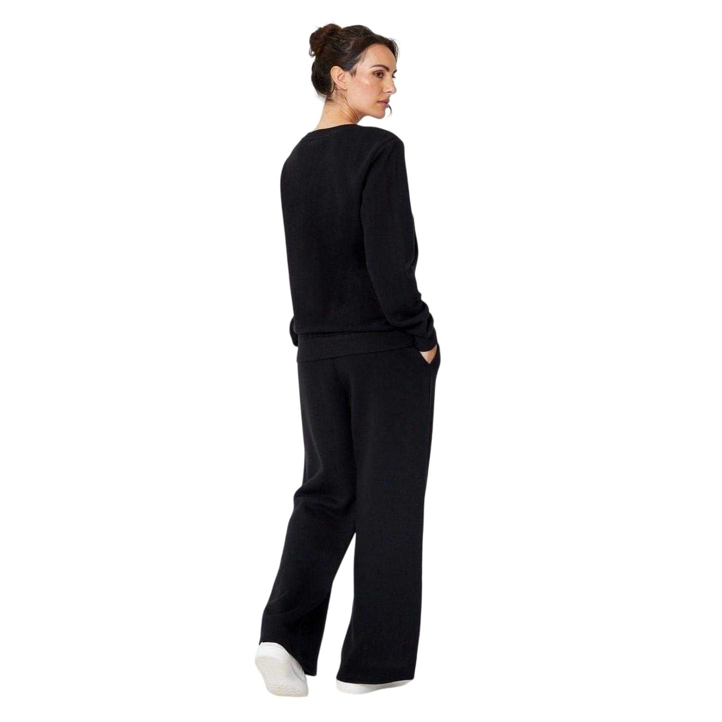 Black - Back - Be You Womens-Ladies New York Slogan Sweatshirt & Jogging Bottoms Set