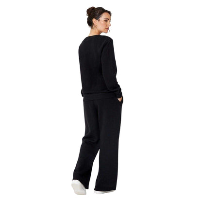 Black - Back - Be You Womens-Ladies New York Slogan Sweatshirt & Jogging Bottoms Set