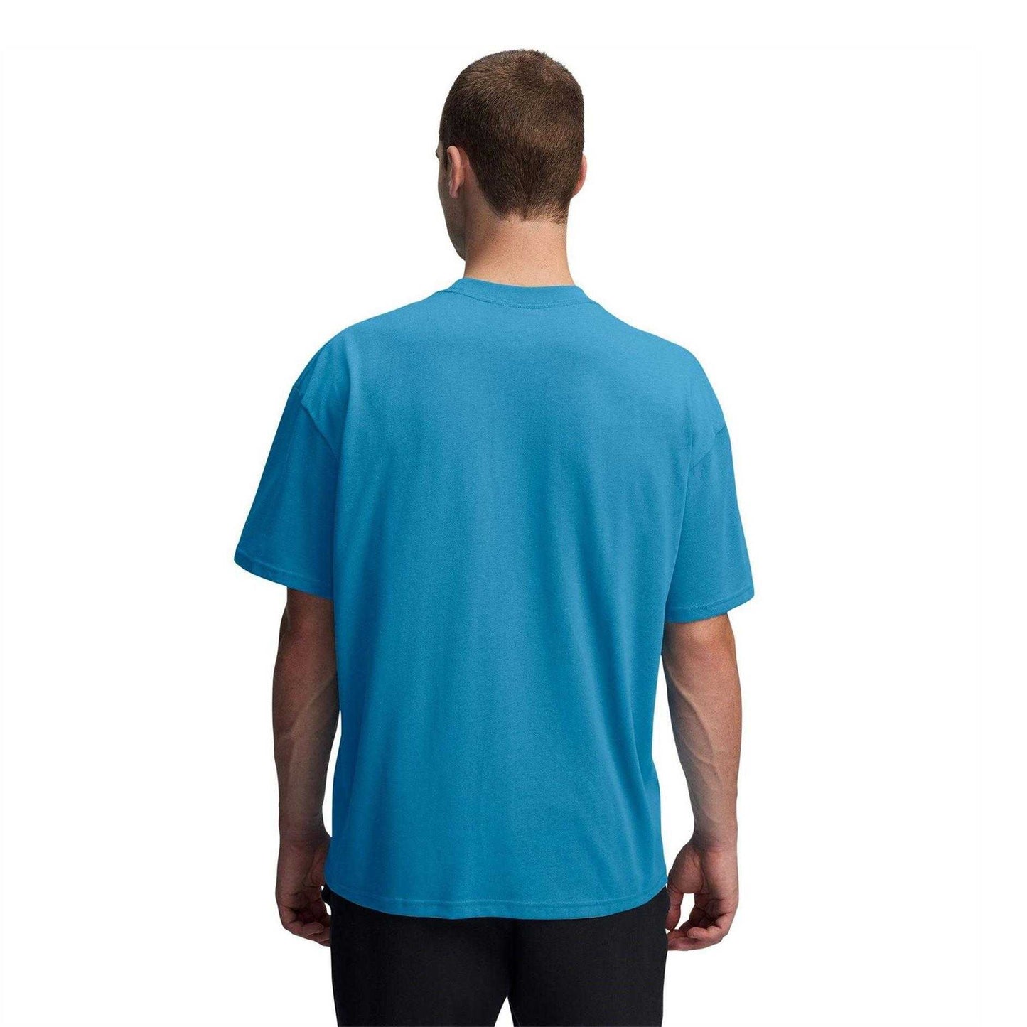 Blue - Back - Under Armour Mens Logo Heavyweight Loose T-Shirt