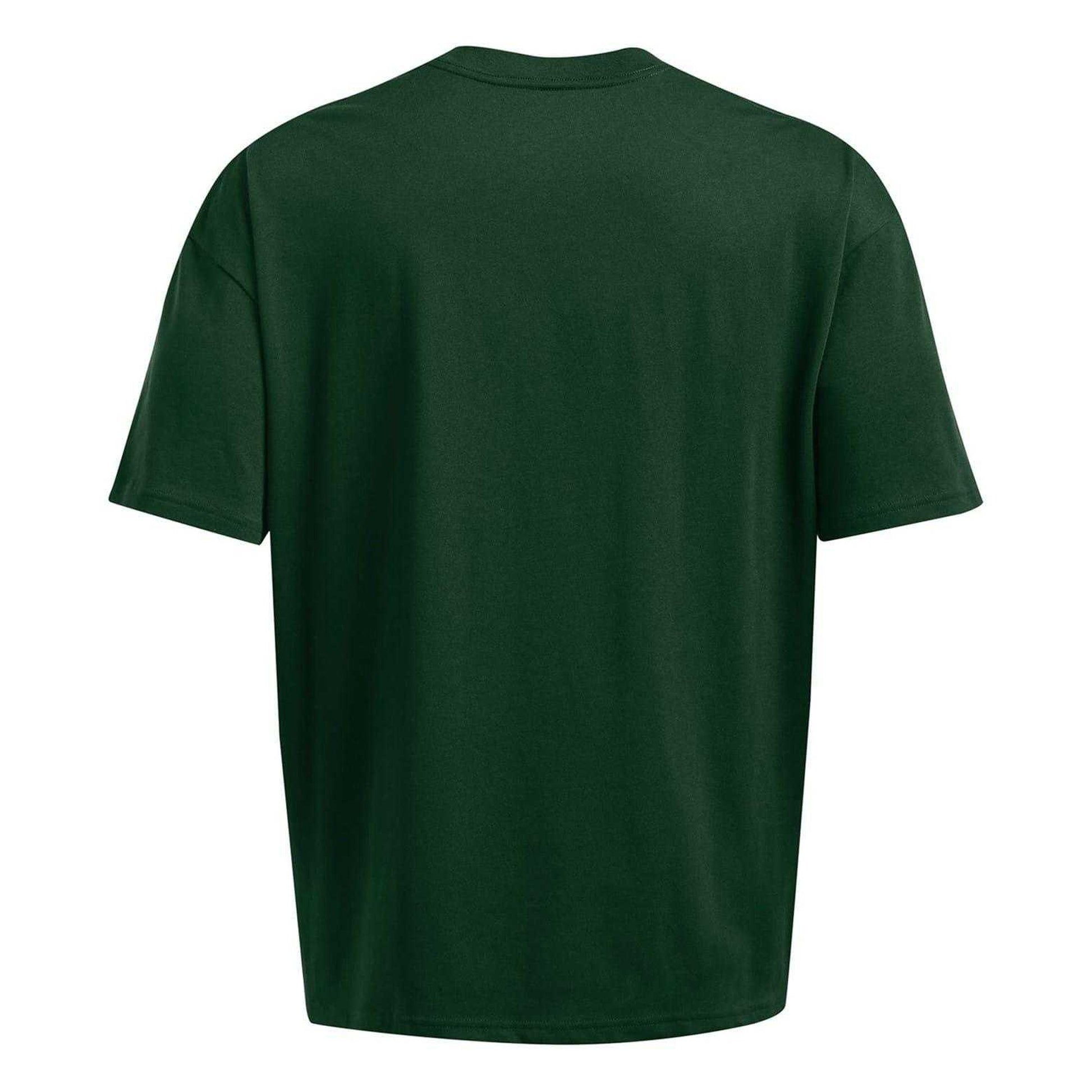 Green - Back - Under Armour Mens Logo Heavyweight Loose T-Shirt