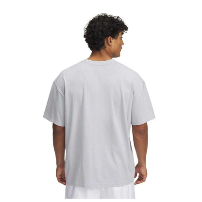 Grey - Back - Under Armour Mens Logo Heavyweight Loose T-Shirt
