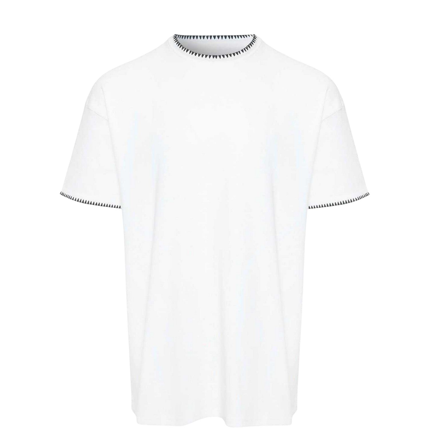 White - Front - Threadbare Mens Zig Zag Knitted Regular T-Shirt