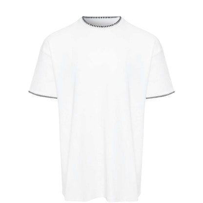 White - Front - Threadbare Mens Zig Zag Knitted Regular T-Shirt