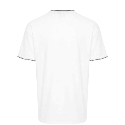 White - Back - Threadbare Mens Zig Zag Knitted Regular T-Shirt