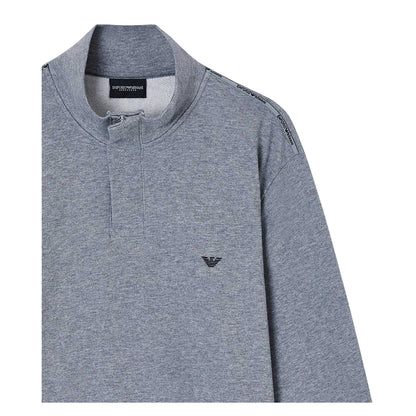 Grey Melange - Side - Emporio Armani EA7 Mens Casual Sweatshirt