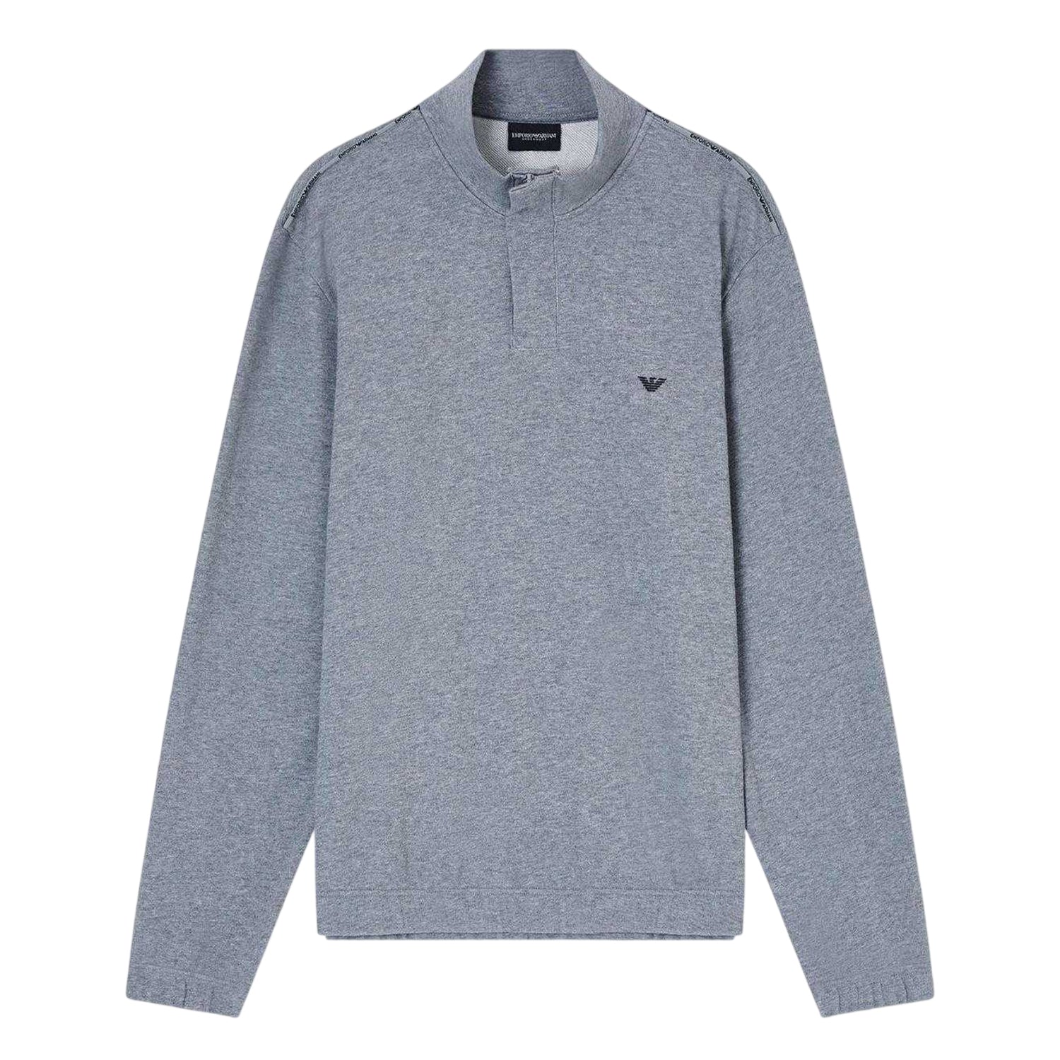 Grey Melange - Front - Emporio Armani EA7 Mens Casual Sweatshirt