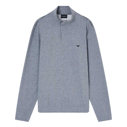 Grey Melange - Front - Emporio Armani EA7 Mens Casual Sweatshirt