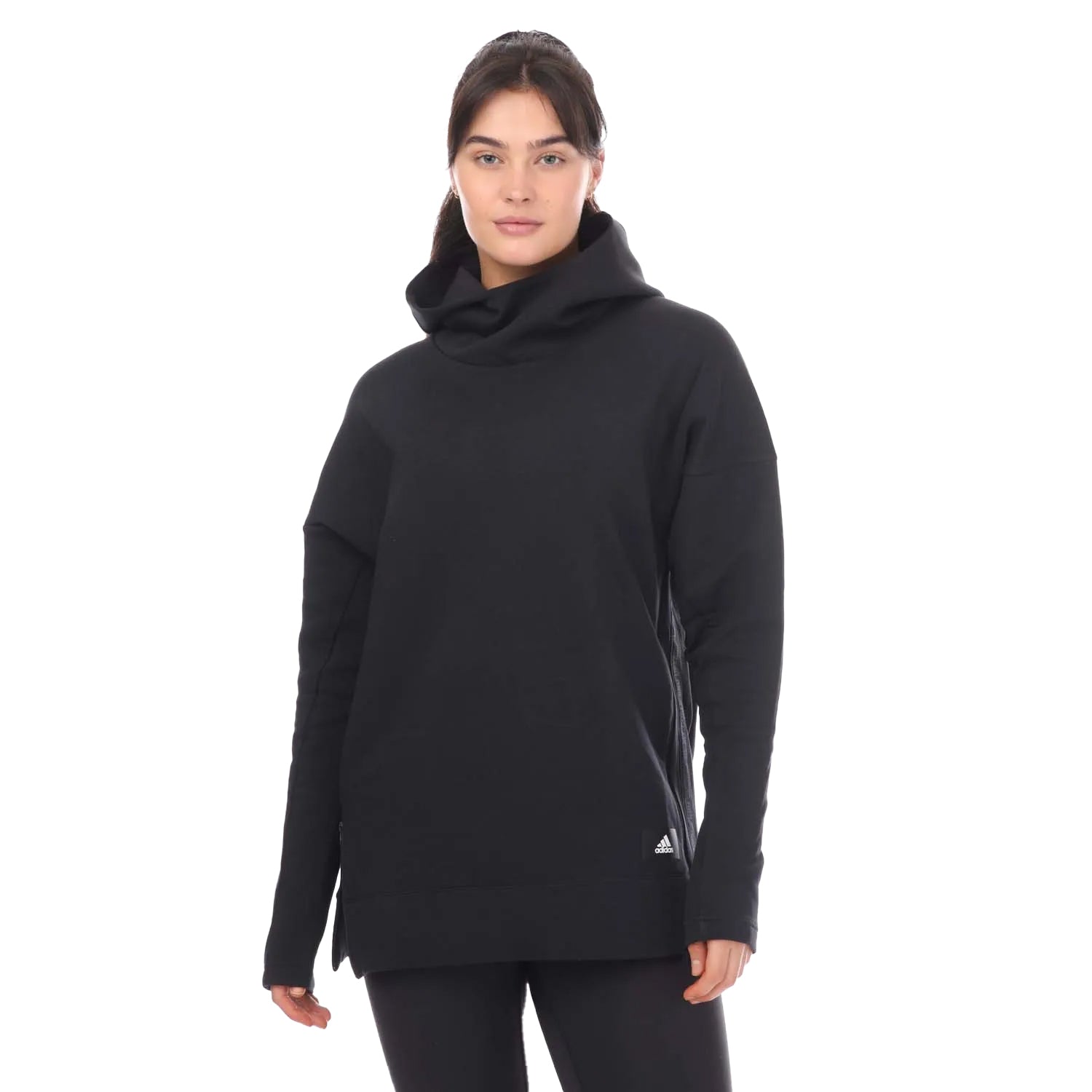 Black - Front - Adidas Womens-Ladies Mission Victory Hoodie