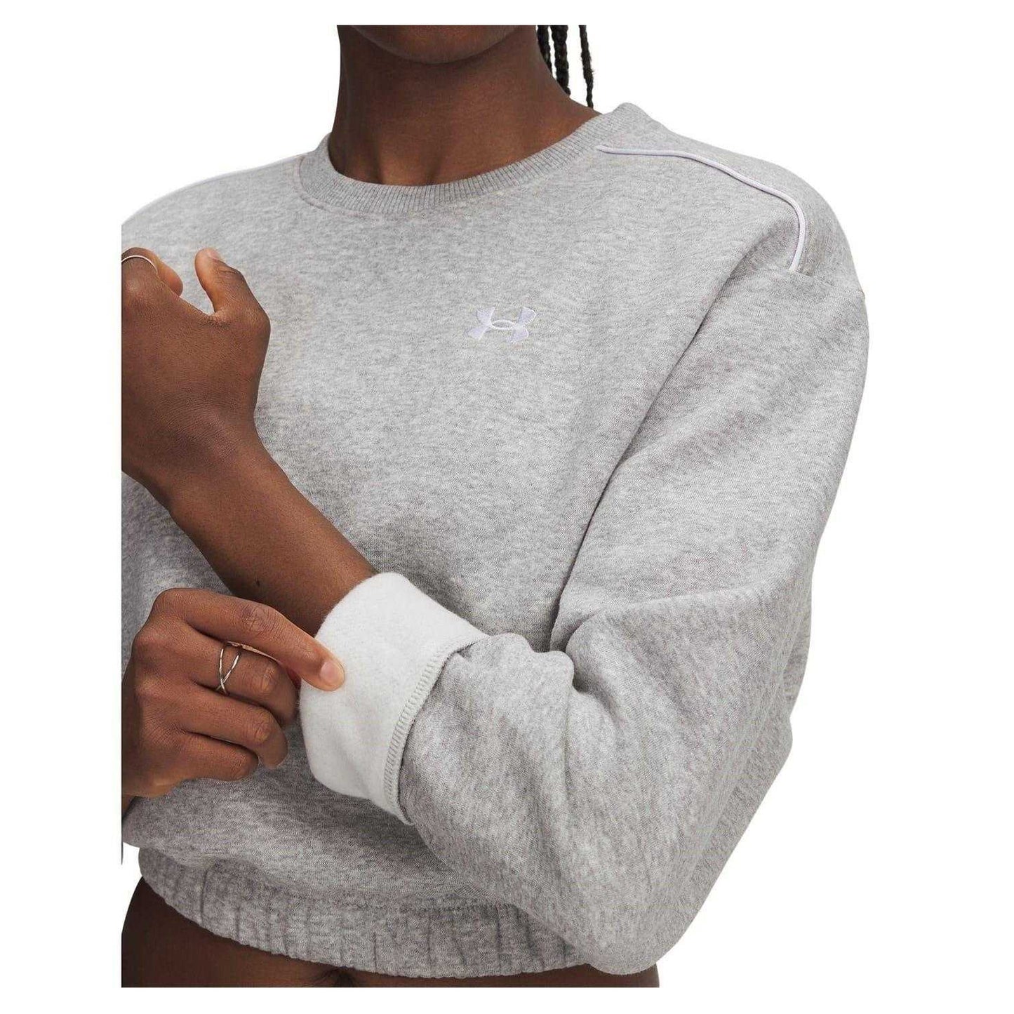 Grey Heather - Side - Under Armour Womens-Ladies Rival Workout Sweatshirt