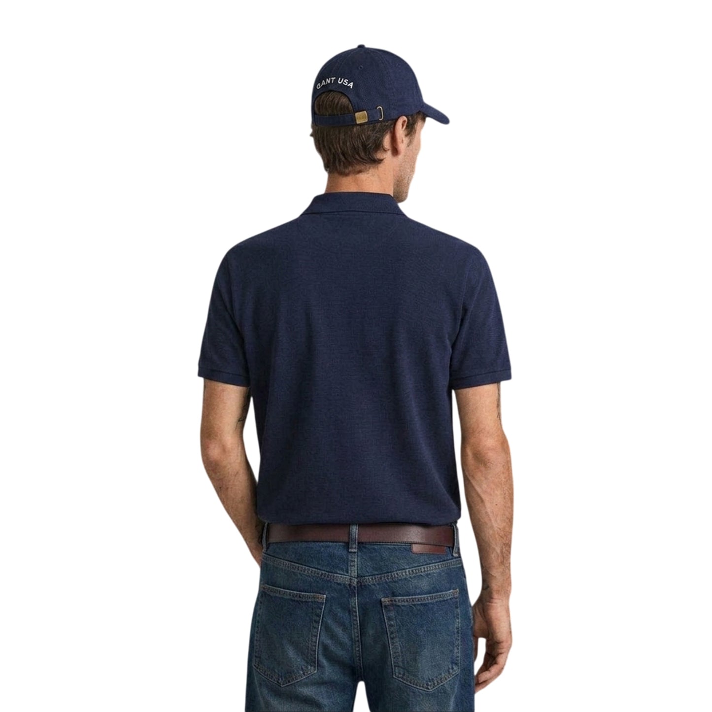 Evening Blue - Back - Gant Mens Cotton Regular Polo Shirt