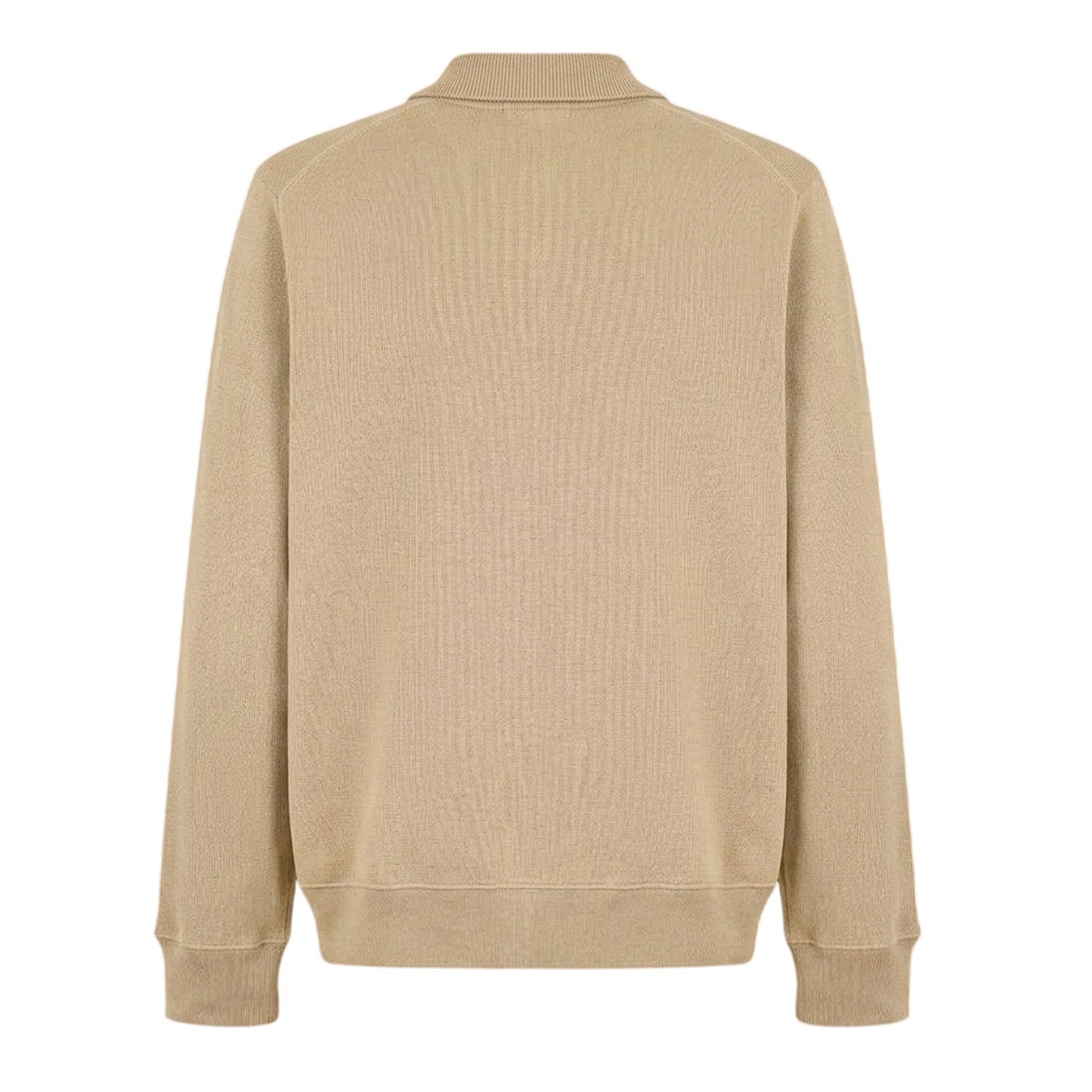 Beige - Back - Lacoste Mens Cotton Blend Quarter Zip Sweatshirt