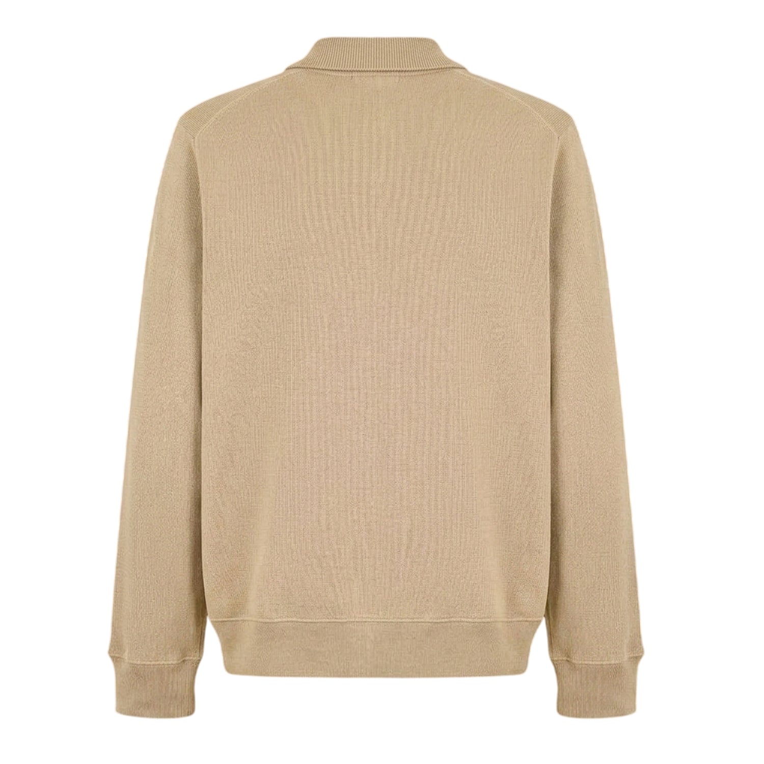 Beige - Back - Lacoste Mens Cotton Blend Quarter Zip Sweatshirt