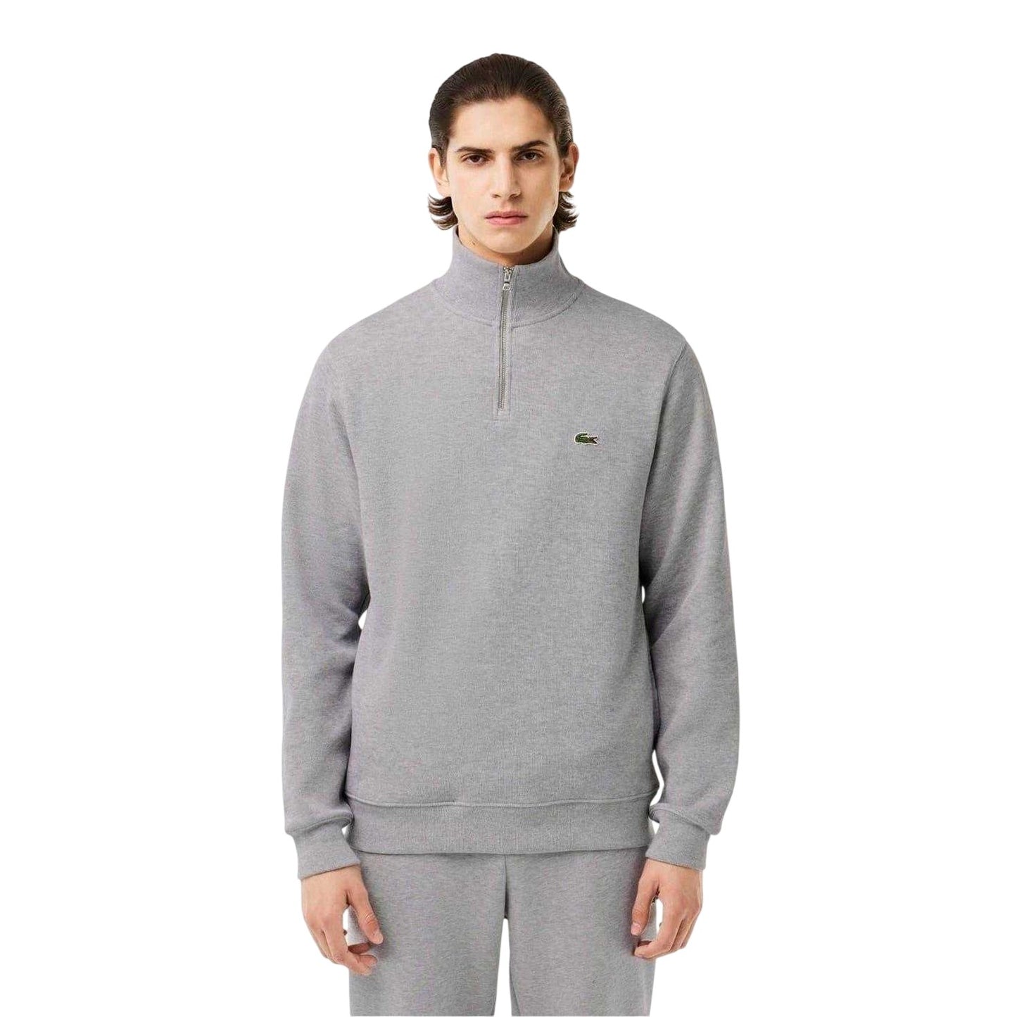 Light - Side - Lacoste Mens Cotton Blend Quarter Zip Sweatshirt