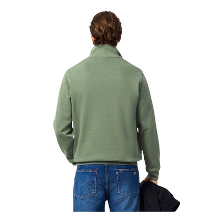 Thyme Green - Back - Lacoste Mens Cotton Blend Quarter Zip Sweatshirt