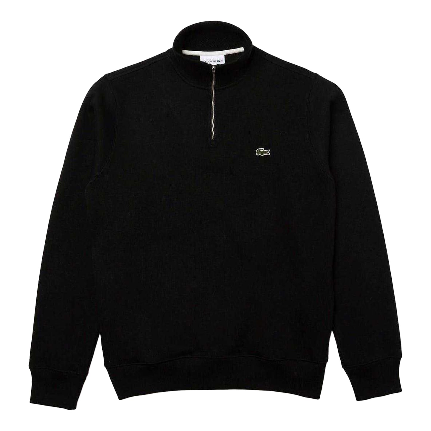 Black - Front - Lacoste Mens Cotton Blend Quarter Zip Sweatshirt