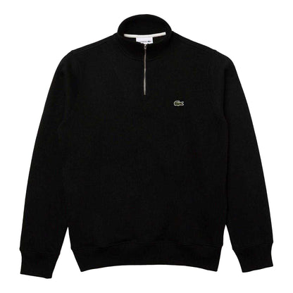 Black - Front - Lacoste Mens Cotton Blend Quarter Zip Sweatshirt