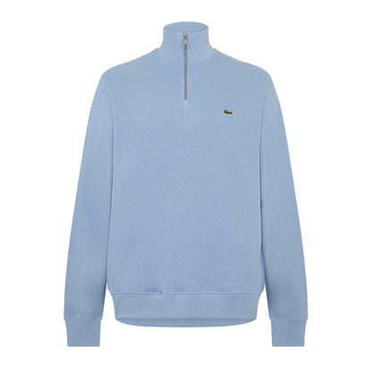 Blue - Front - Lacoste Mens Cotton Blend Quarter Zip Sweatshirt