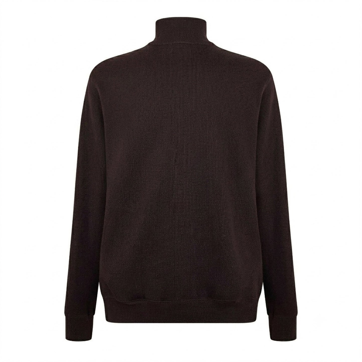 Brown - Back - Lacoste Mens Cotton Blend Quarter Zip Sweatshirt