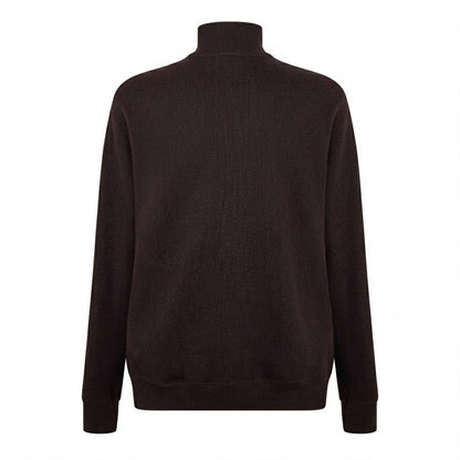 Brown - Back - Lacoste Mens Cotton Blend Quarter Zip Sweatshirt