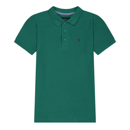 Green - Front - Farah Childrens-Kids Bugsworth Polo Shirt