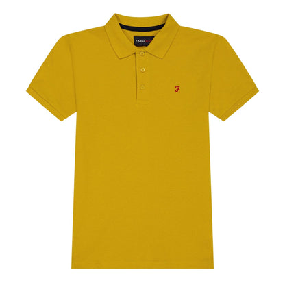 Yellow - Front - Farah Childrens-Kids Bugsworth Polo Shirt