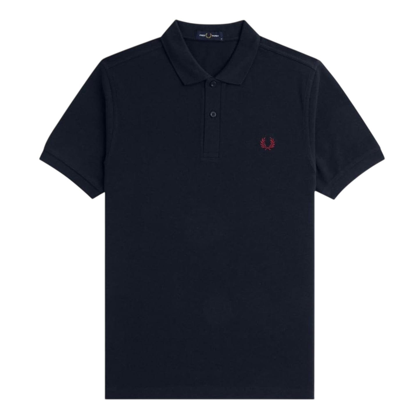 Navy - Front - Fred Perry Mens Logo Cotton Polo Shirt
