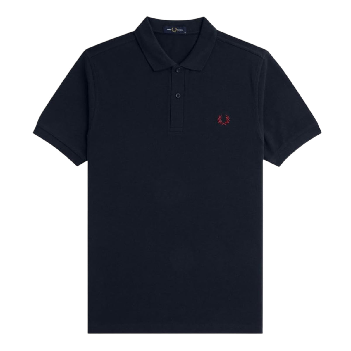 Navy - Front - Fred Perry Mens Logo Cotton Polo Shirt
