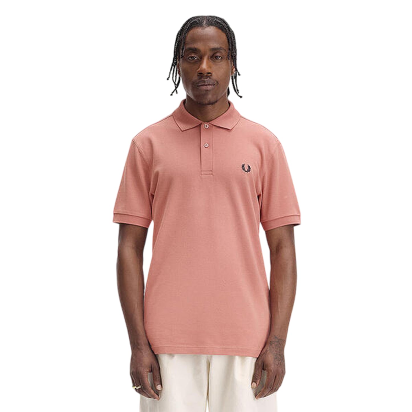 Putty - Side - Fred Perry Mens Logo Cotton Polo Shirt
