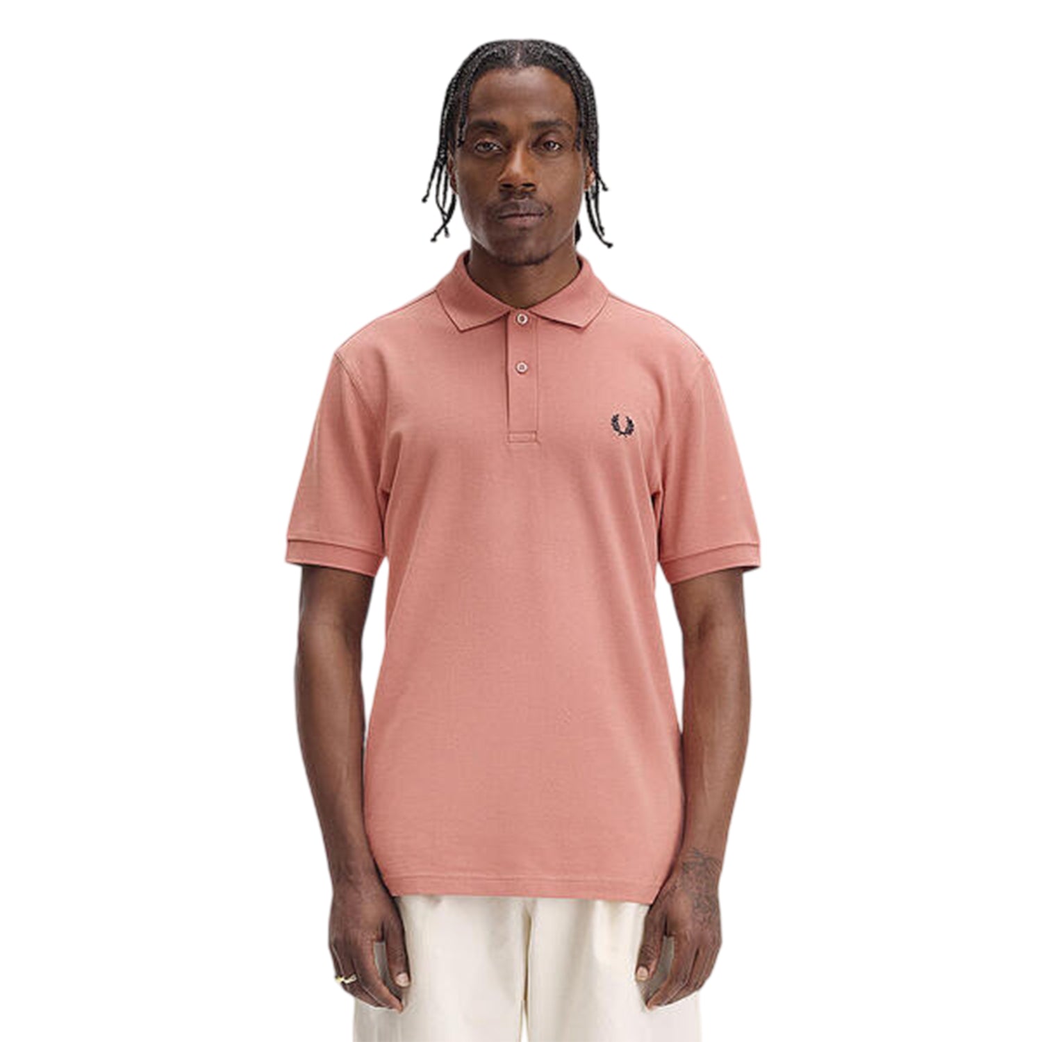 Putty - Side - Fred Perry Mens Logo Cotton Polo Shirt
